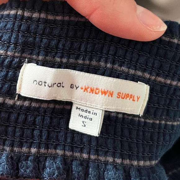 Natural By Known Supply Navy Blue Midi-Maxi Skirt with two Side Slits soft small - Picture 8 of 8